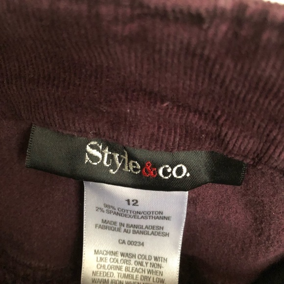 Style & Co Burgundy Corduroys - Picture 4 of 6
